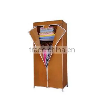 Rose Red Fabric Cupboard Bedroom Rack Shelve Rail Clothes Storage Wardrobe photo-6