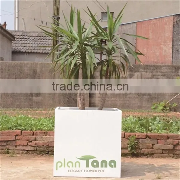 High Quality Square Glazed Black Glass Fiber Flower Pot photo-3