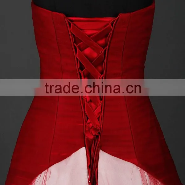 RSW884 Red And White Wedding Party Dresses photo-3
