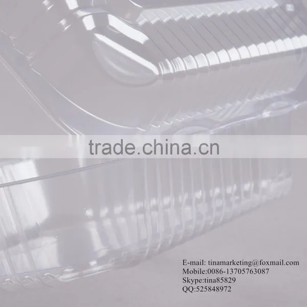 Durable OPS Clear Hinged Plastic Small Oblong Container/ Plastic Bakery Container/ Plastic Food Container for Take Out photo-5