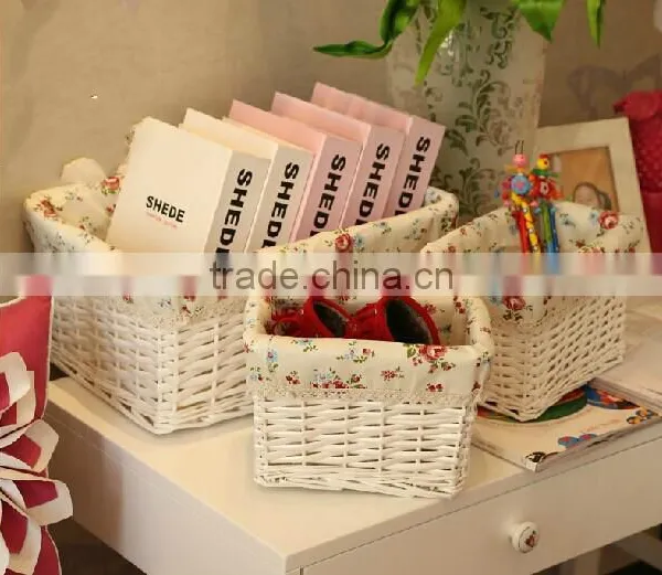 Wholesale Handmad Corner Wicker Storage Basket Wicker Office Storage Baskets White Wicker Basket photo-4