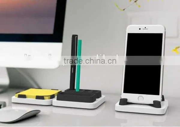 Creative Desktop Storage Three-piece Simple Desk Tool Case Memo Paper Box/phone Dock/pencil Vase photo-4