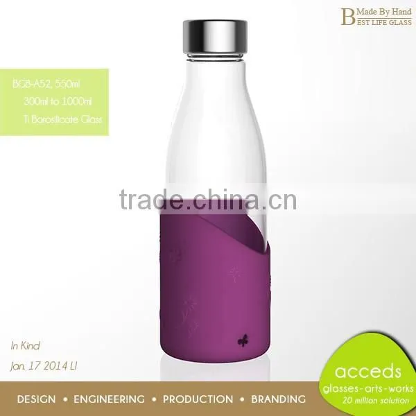 Handmade Pyrex Glass Custom Water Bottle photo-3