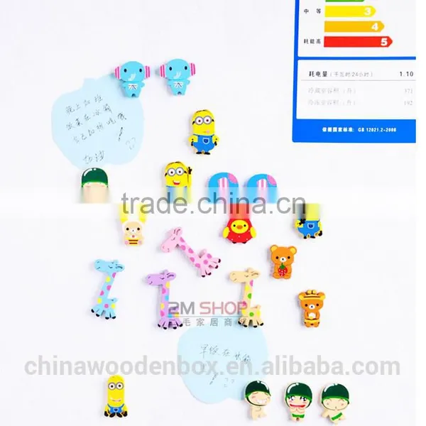 Hot Sell Wooden Fridge Cartoon Label Stickers With Magnet photo-4