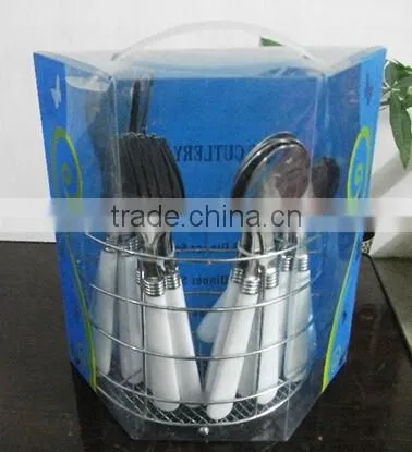 Plastic Handle 24pcs Cutlery Set in PVC Box and Low Price photo-5