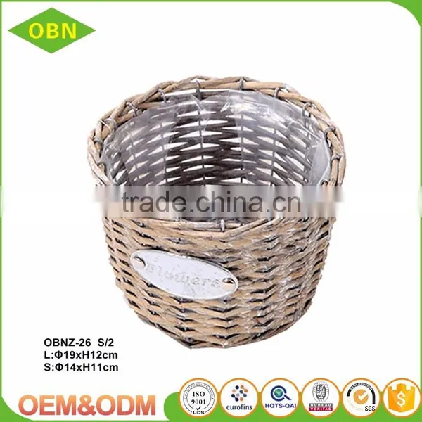Handmade Cheap Garden Plant Flower Wicker Basket Flower Pot photo-4