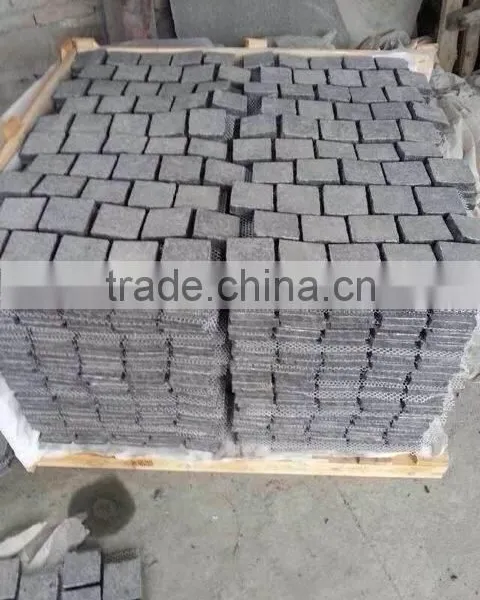 Black Granite Mesh Paving Cheap Black Paver Granite Paving Stone photo-2