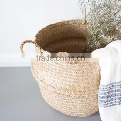 Natural Flower Seagrass Basket ,set of 3 photo-2