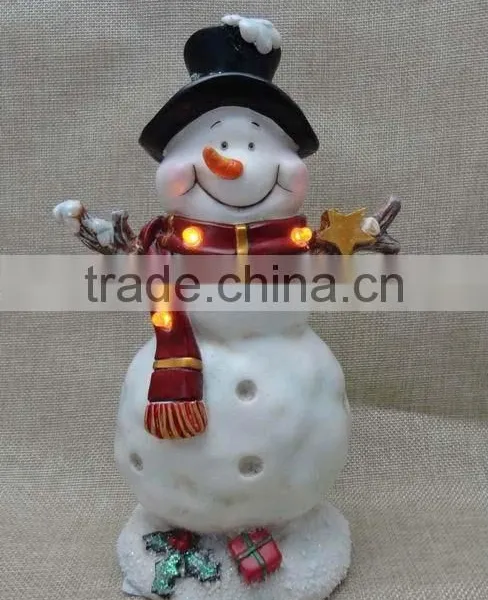 Wholesale Christmas Decorative Resin Snowman With Led Light photo-4