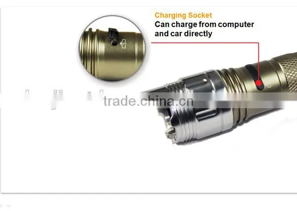 Outdoor Aluminum Rechargeable Flashlight With 4 Shifts and Magnet photo-2