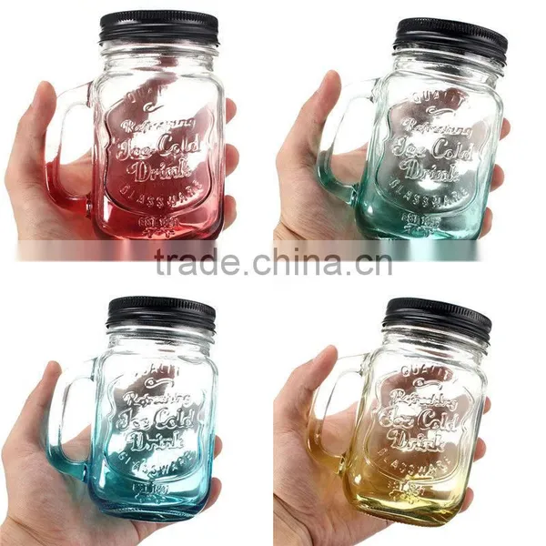 The Glass 500ml Fashional Vintage Mason Glass Drinking Jar photo-6