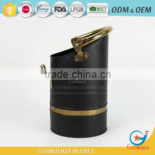 Iron Powder Coating Christmas Metal Coal Bucket Zinc Fireplace Iron Coal Bucket photo-3