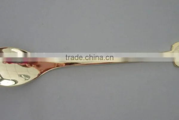 Elegance Silver 18/0 Gold Plated Spoon With Ceramic Handle for Promotional Gold Spoon Gift photo-3