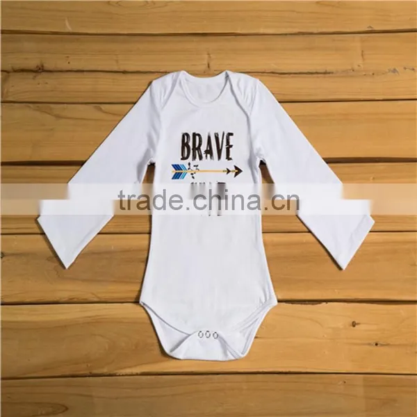 Wholesale Cotton Organic Onesie Plain White Long Sleeves Baby Romper photo-4