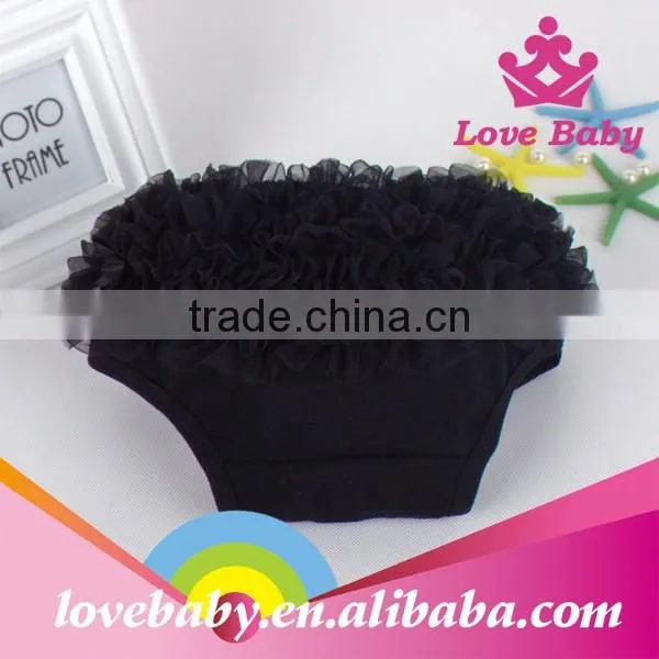 Hot Sale Adorable Solid Color Baby Lace Bloomers Wholesale Lace Ruffle Cotton Bloomers photo-6