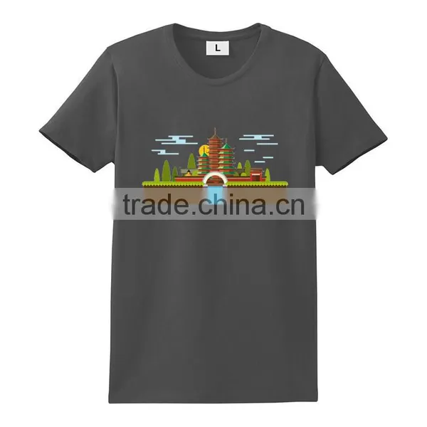Rounded Hem 60% Cotton 40% Polyester Cheap Printing Muscle Fit t Shirt photo-5