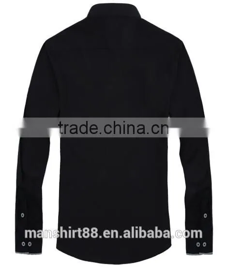 Latest New Design Mandarin Collar Cotton Men Shirts photo-3