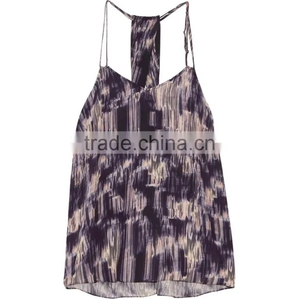 New Style Fashion Printing Chiffon Tank Sleeveless Strap Model photo-3
