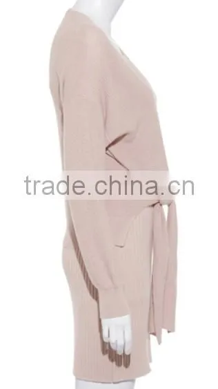 2018 OEM Custom-Made Womens Full Sleeve Sweater Dresses and Cardigan in One Set photo-3