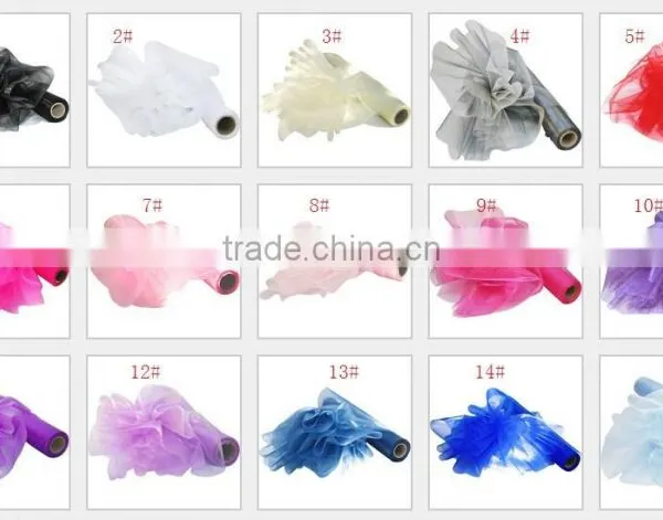28CM * 25MTR Length Organza Roll Fabric Wedding Party Decor Chair Bows Table Runner Sash photo-4