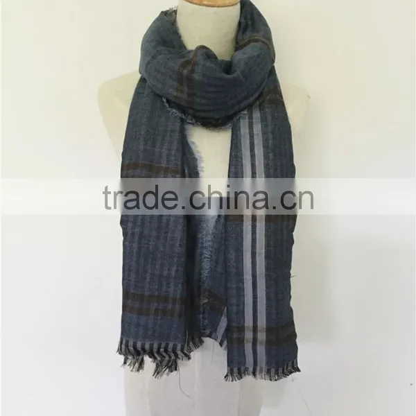 Jilong Double Face Plaid Scarf Classic Blue Fashion Men Scarf photo-2