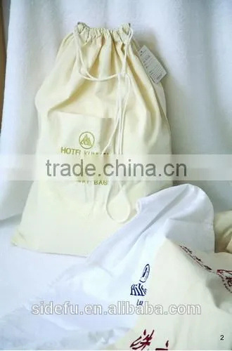 Most Popular Washable Friendly Custom Canvas Drawstring Laundry Bag for Hotel photo-2