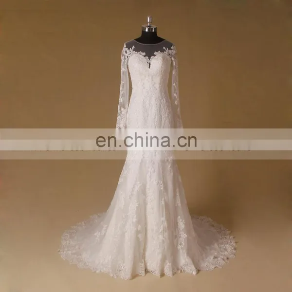 Sexy Indian Long Sleeve Mermaid Zhongshan Wedding Dress