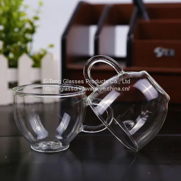 Wholesale Factory Price Amazon Custom Logo 100ml 3.5oz Glass Cup, Drinking Glasses, Double Wall Mini Glass With Handle photo-4
