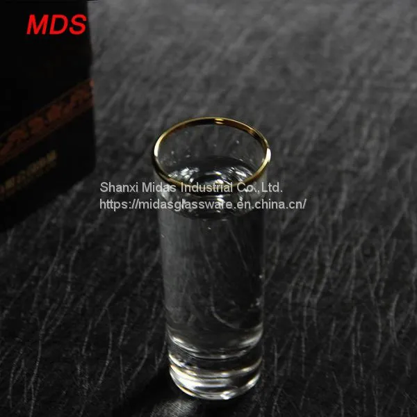 Cheap Best Gold Rim Shot Wine Glass Cup for Spirits Liqueur