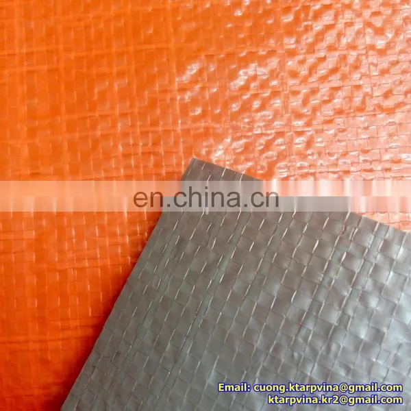 ORANGE/SILVER TARPAULIN # CANVAS # BACHE #115 GSM - MEDIUM DUTY TARPS photo-2