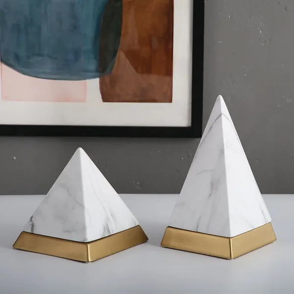 Handmade Creative Ceramic Handmade Decoration Triangle Craft Arts For TV Bench photo-2
