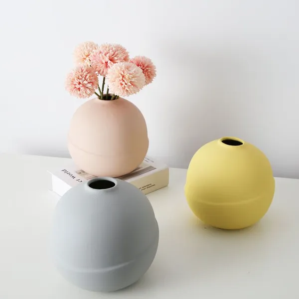 Japanese Zakka Pink Creative Gifts Ball Bottle Vase For Hotel photo-3