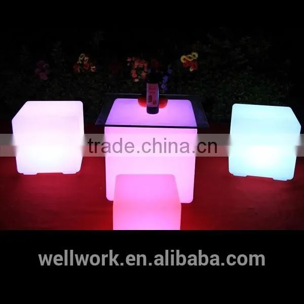 WorkWell Color Changeable Outdoor Seating Cube LED Ligh Chair TYC20 Quality Choice photo-4