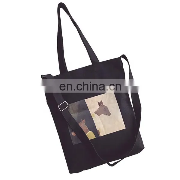Eco Friendly Reusable Cotton Tote Bag Custom Logo Printed Tote Fabric Shopping Bag for Women photo-3