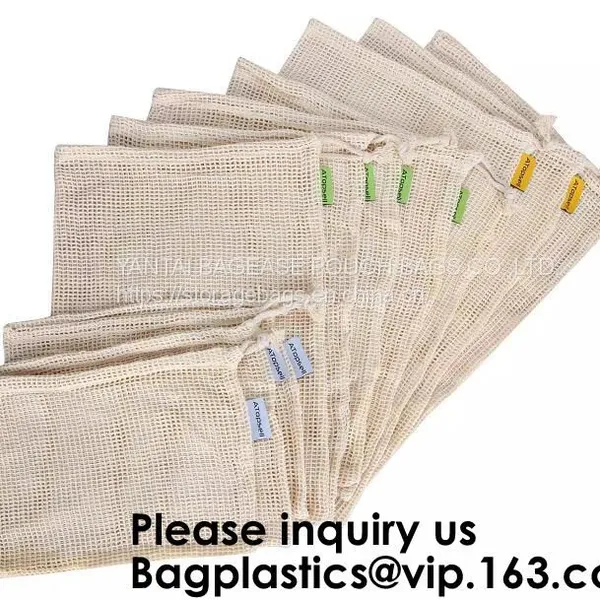 Organic Pure Cotton String Net Tote Shopping Bag With Long Handle Durable Washable Logo Customize Shopping Handbag Large photo-2