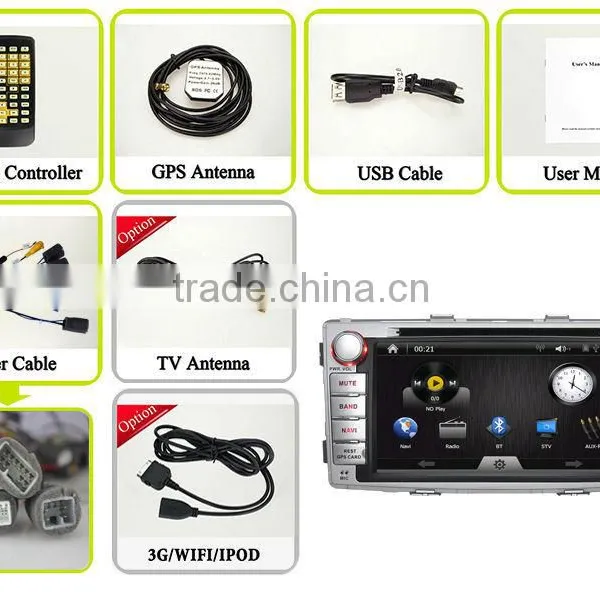 Double Din Touch Screen Car DVD Car Stereo ForToyota Hilux Car Radio GPS NAV 3G WIFI Bluetooth SWC RDS Phonebook AUX 1080P USBSD photo-5