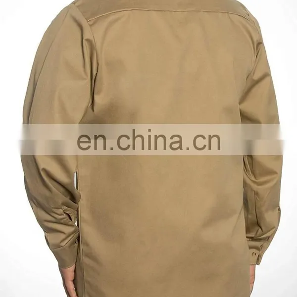 Reusable Washable Long Sleeve FR Fire Retardant Clothing or Shirts For Men's Safety Working Protection in Khaki . photo-3