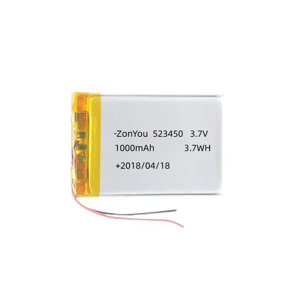Hot Model Rechargeable 523450 Pouch Cell 3.7V 1000mAh Lithium Polymer Battery for Solar Power Light Fan photo-3