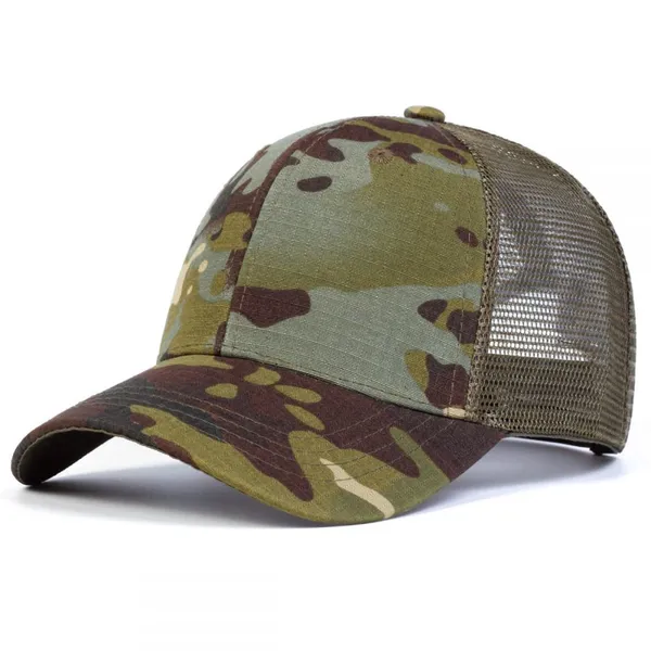 Multi Camo Ripstop Mesh Trucker Hat Curved Brim Breathable Outdoor Fishing Hunting Baseball Cap Custom Logo Wholesale photo-4