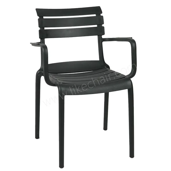 Plastic Cafe Chairs Stackable Modern Slat Back Design Tilting Feature Stable Commercial Furniture Indoor/Outdoor Use photo-2