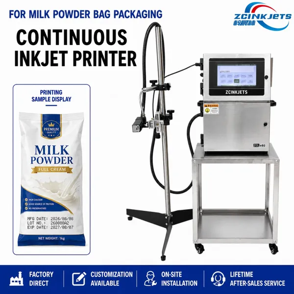 Milk Powder Pouch Inkjet Coding Machine for Date Batch Code and Variable Information Printing