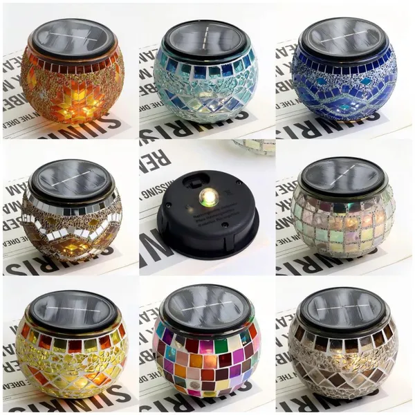 LED Light Glass LED Lamp Hanging Ball Bed Lamp Solar Can Light Glass Lantern LED Christmas Tree LED Can Mosaic LED Light Garden Lamp Yard Lamp photo-2