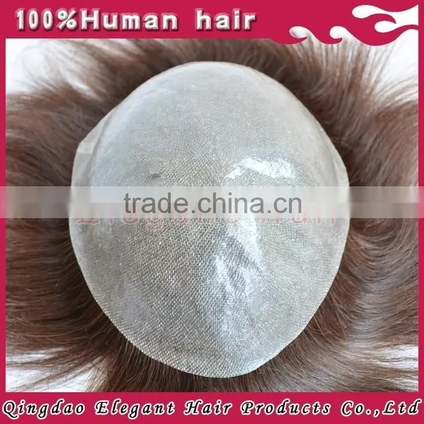 Qingdao Hairpiece Factory Unprocessed Indian Remy Hair Invisible Super Thin Skin Toupee for Men photo-3