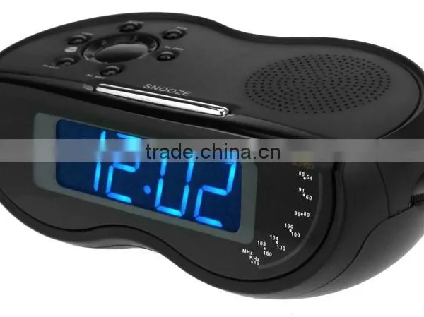 Stylish Stream Lined Table Big Size Desktop Alarm Clock Radio photo-2