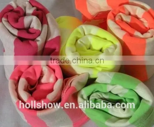Wholesale Neon Striped Women Loop Infinity Circle Scarf photo-3