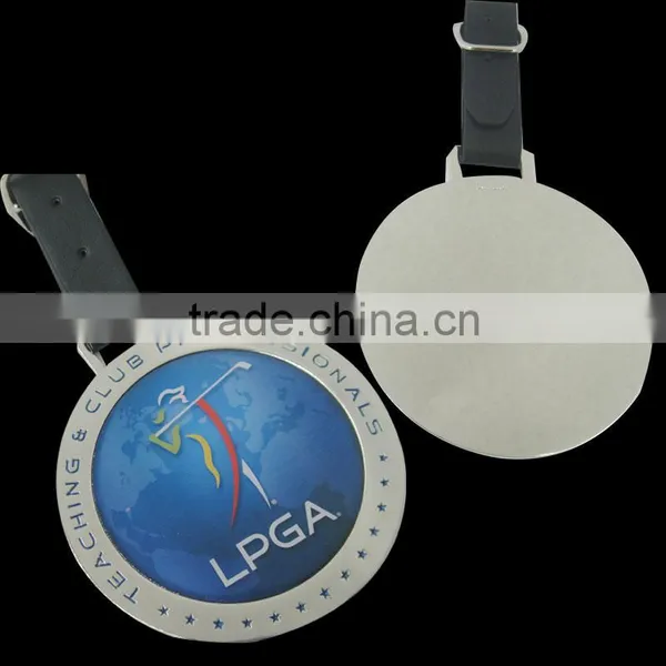 Golf Bag Tag, Make of Zinc Alloy, Round Shape