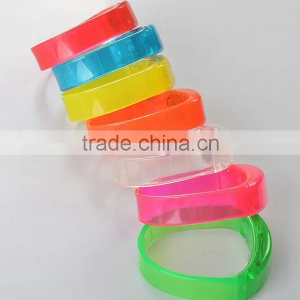 Transparent Sound or Motion Active Sensor LED Silicon Wristbands Bracelets photo-2