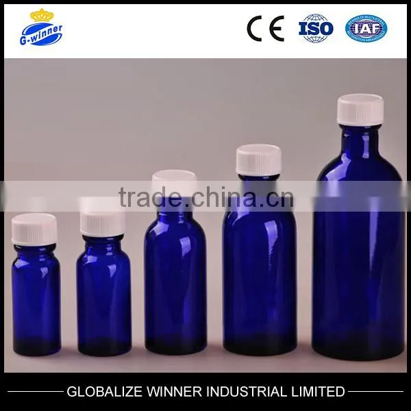 Blue Gass Bottle With Plastic Cap Screw Cap
