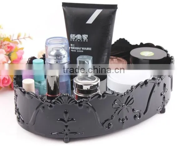 D03 ANPHY Plastic Oval Household Decoration Makeup Organizer Storage Box Holder Display Stock photo-3