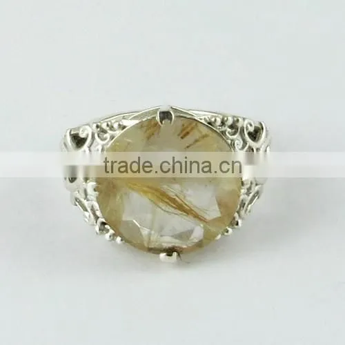 Big Dreams Golden Rutile Ring, Gemstone Silver Jewellery, Online Silver Jewellery photo-2